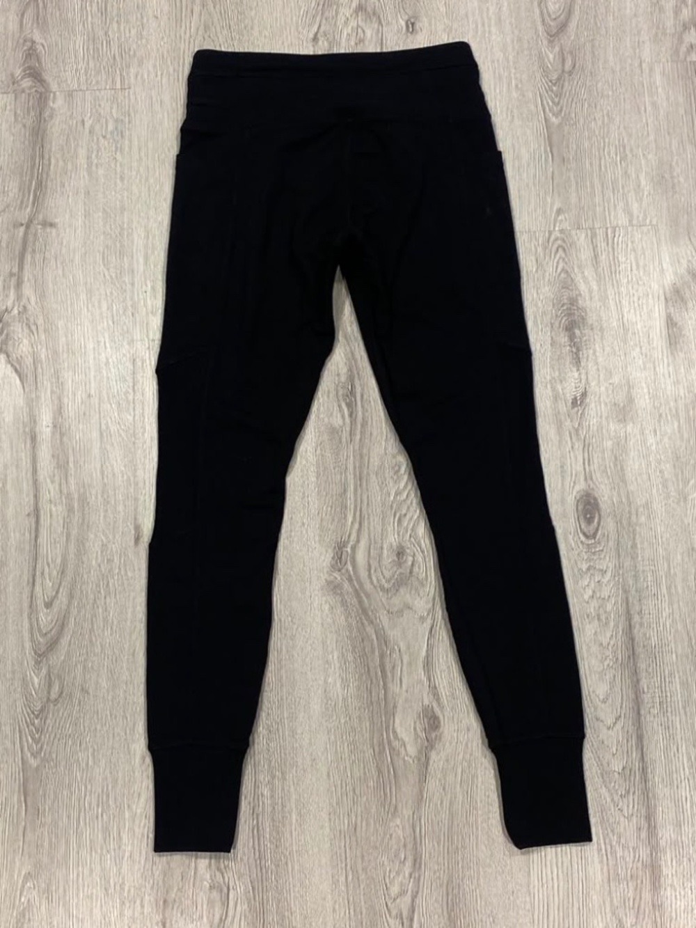 Athleta Black Activewear Ribbed Cuff Leggings Joggers Small